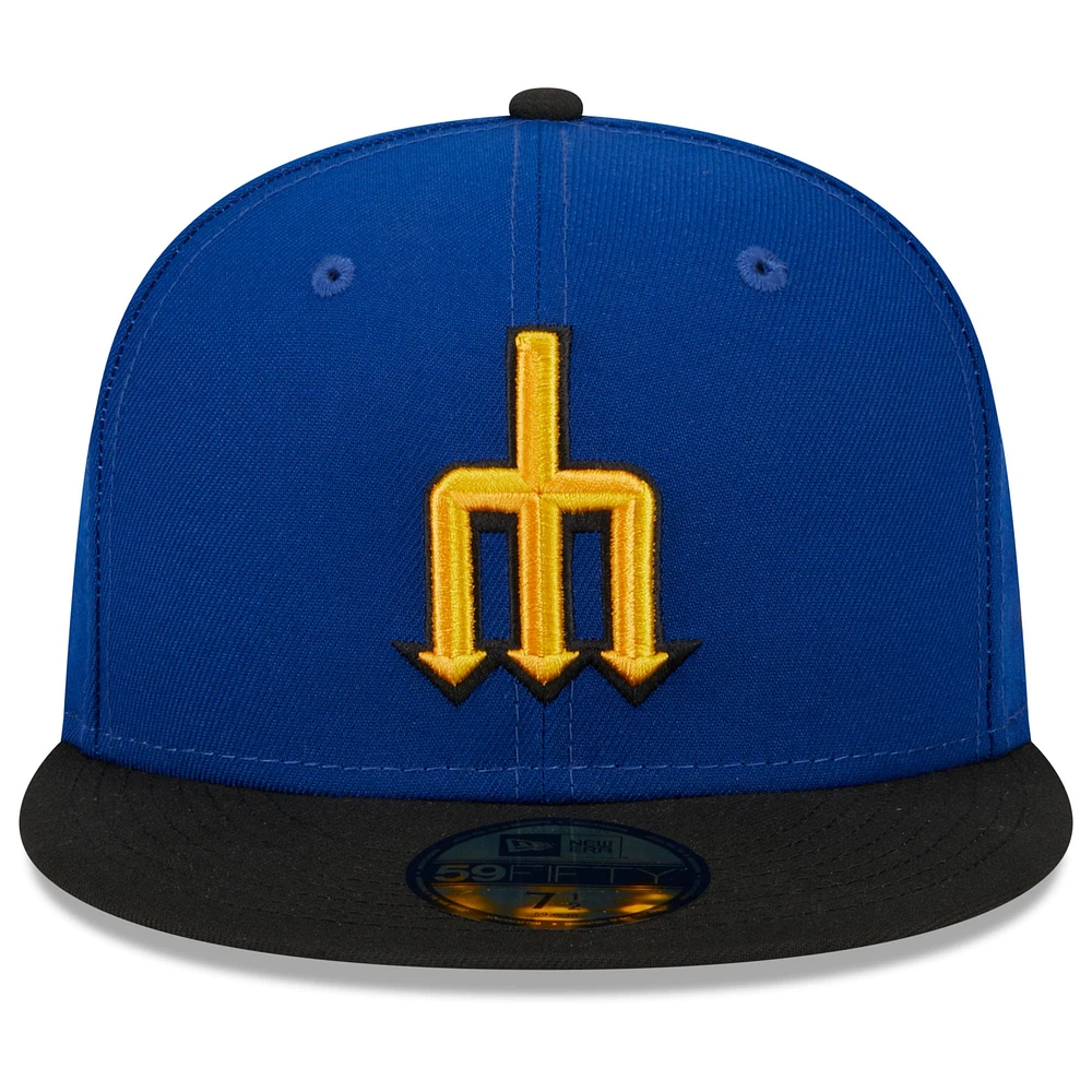 Men's New Era Royal/Black Seattle Mariners 2023 City Connect 59FIFTY Fitted Hat