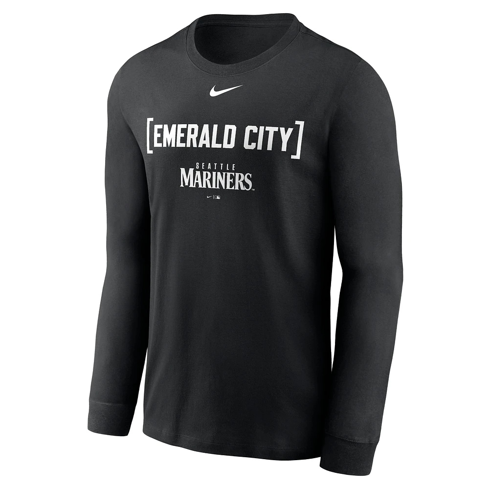 Men's Nike Black Seattle Mariners Local Nickname Long Sleeve T-Shirt