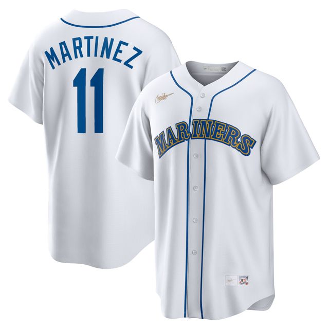 Maillot de joueur réplique Nike Edgar Martinez pour hommes, blanc, Seattle Mariners, domicile, collection Cooperstown