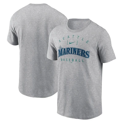 T-shirt Nike gris chiné Seattle Mariners Home Team Athletic Arch pour homme