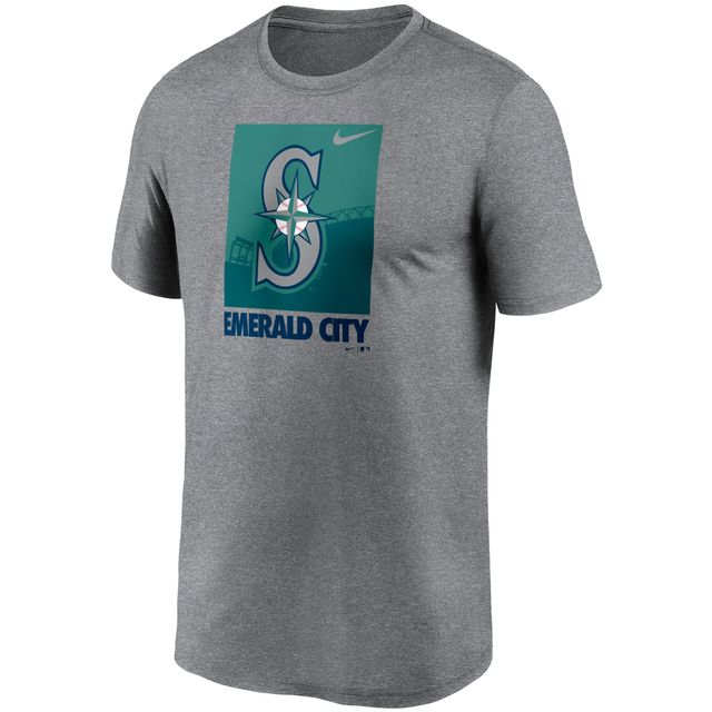 T-shirt Nike avec logo local des Seattle Mariners, gris chiné, pour hommes