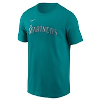 Men's Nike Julio Rodríguez Aqua Seattle Mariners Fuse Name & Number T-Shirt