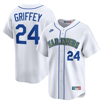 Maillot Nike Ken Griffey Jr. pour homme, blanc, Seattle Mariners Throwback Cooperstown Collection Limited