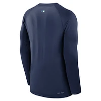 Men's Nike  Navy Seattle Mariners Authentic Collection Game Time Raglan Performance Long Sleeve T-Shirt