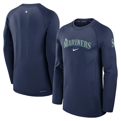 Men's Nike  Navy Seattle Mariners Authentic Collection Game Time Raglan Performance Long Sleeve T-Shirt