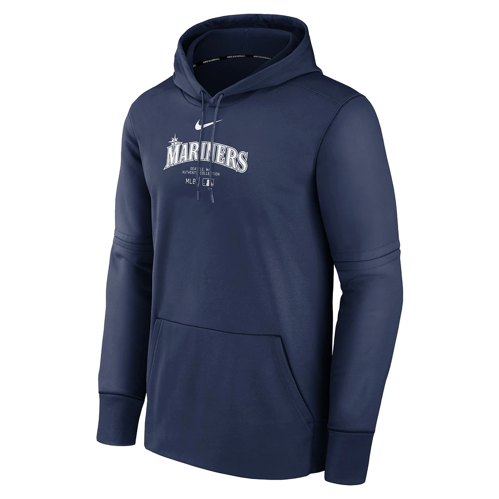 Men's Nike Navy Seattle Mariners Authentic Collection Performance Pullover Hoodie