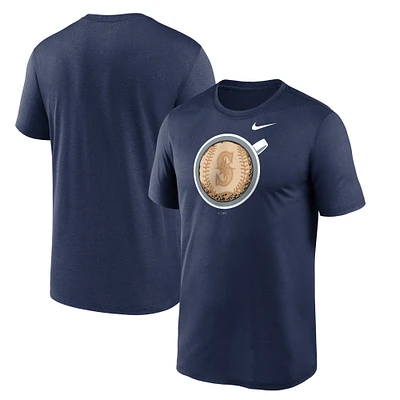 T-shirt de performance pour homme Nike Seattle Mariners Coffee Hometown Legend bleu marine