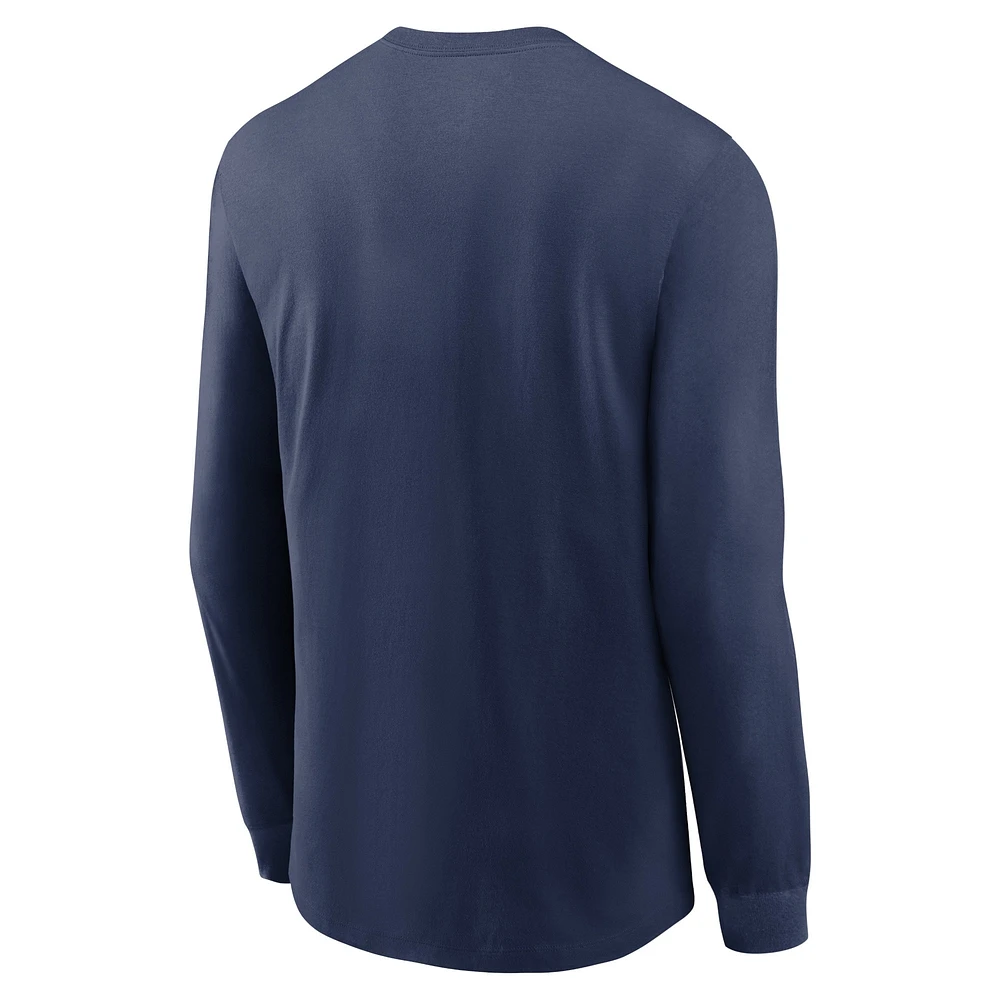 T-shirt Nike bleu marine Seattle Mariners Repeater à manches longues pour homme
