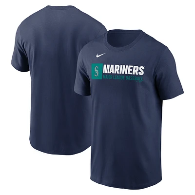 T-shirt Nike bleu marine Seattle Mariners Team Block pour homme