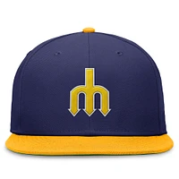 Men's Nike Royal/Gold Seattle Mariners Rewind Cooperstown True Performance Fitted Hat