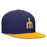 Men's Nike Royal/Gold Seattle Mariners Rewind Cooperstown True Performance Fitted Hat