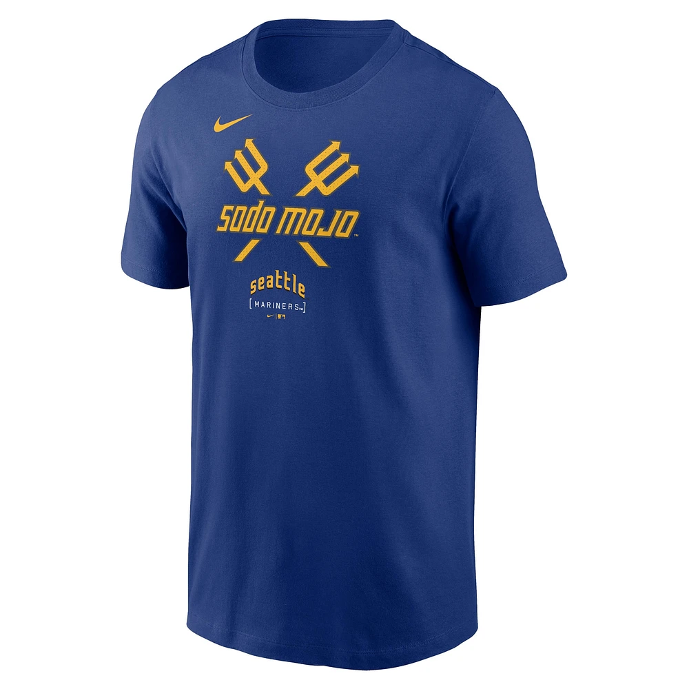 T-shirt Nike Royal Seattle Mariners City Connect avec grand logo pour homme