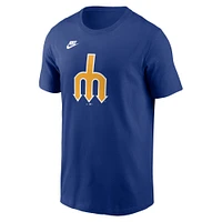 Men's Nike Royal Seattle Mariners Cooperstown Collection Team Logo T-Shirt