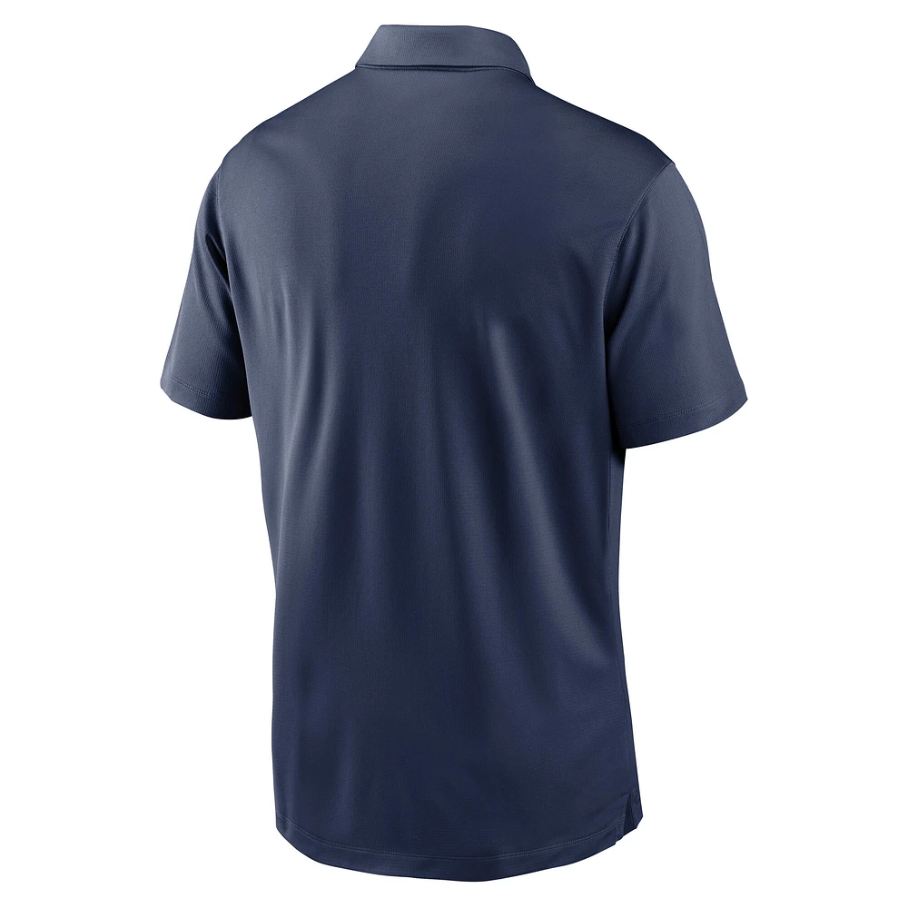 Men's Nike White/Navy Seattle Mariners Vapor Striped Performance Polo