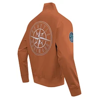 Men's Pro Standard Brown Seattle Mariners Paint The City Twill Full-Zip Jacket