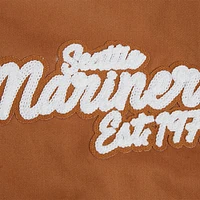 Men's Pro Standard Brown Seattle Mariners Paint The City Twill Full-Zip Jacket