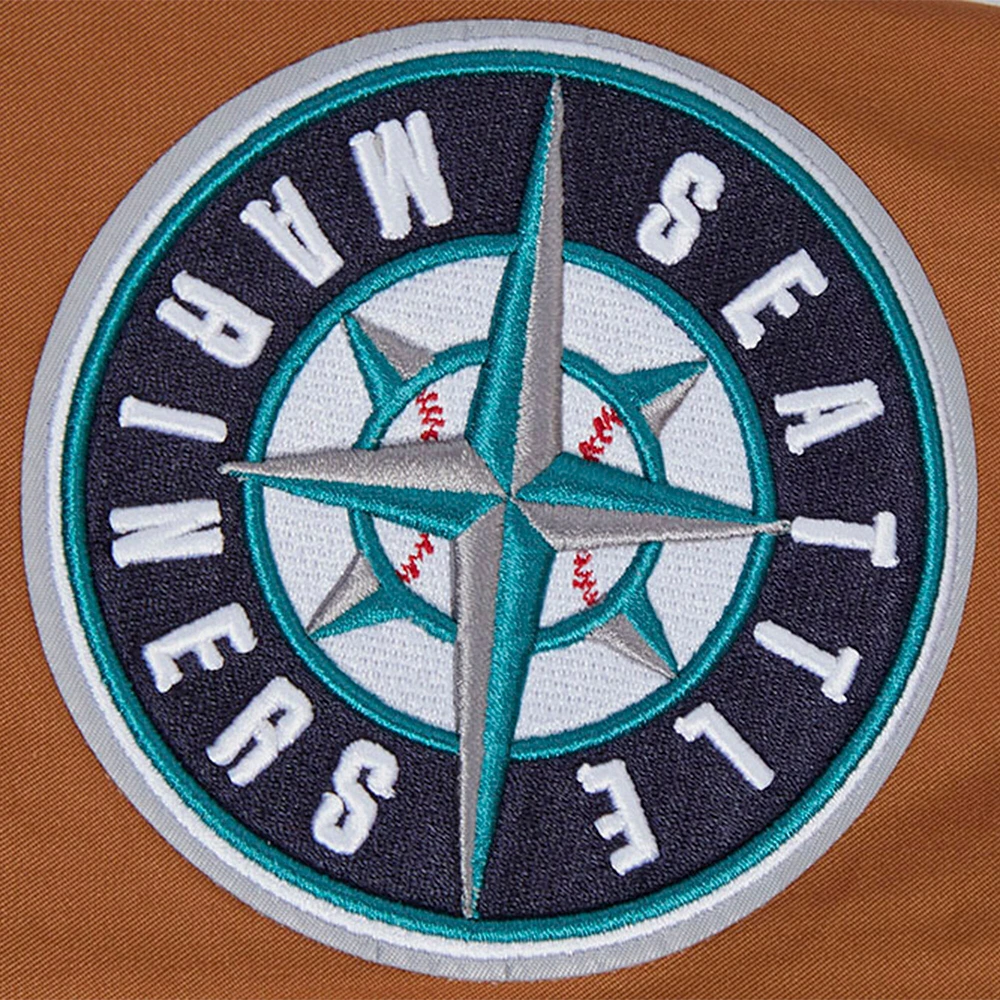 Men's Pro Standard Brown Seattle Mariners Paint The City Twill Full-Zip Jacket