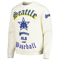 Men's Pro Standard Cream Seattle Mariners Retro Old English Pullover Sweatshirt