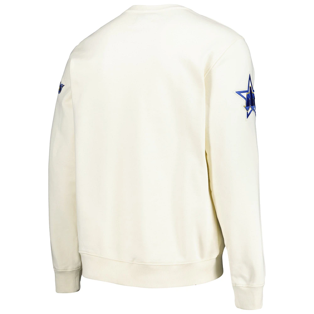 Men's Pro Standard Cream Seattle Mariners Retro Old English Pullover Sweatshirt