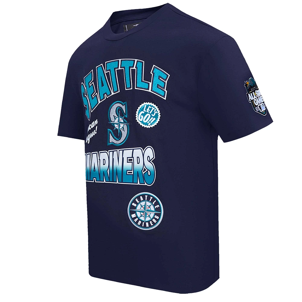 Men's Pro Standard Navy Seattle Mariners Turn It Up Dropped Shoulder T-Shirt