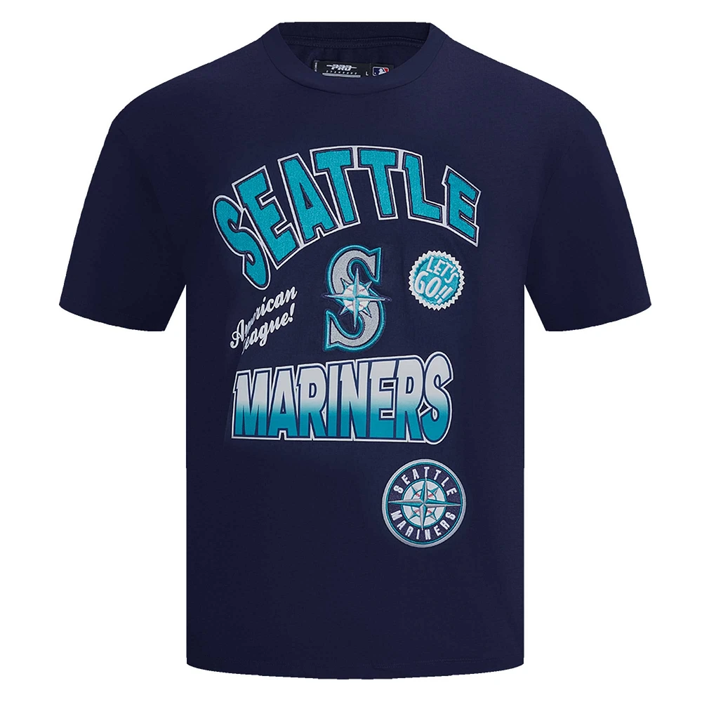 Men's Pro Standard Navy Seattle Mariners Turn It Up Dropped Shoulder T-Shirt