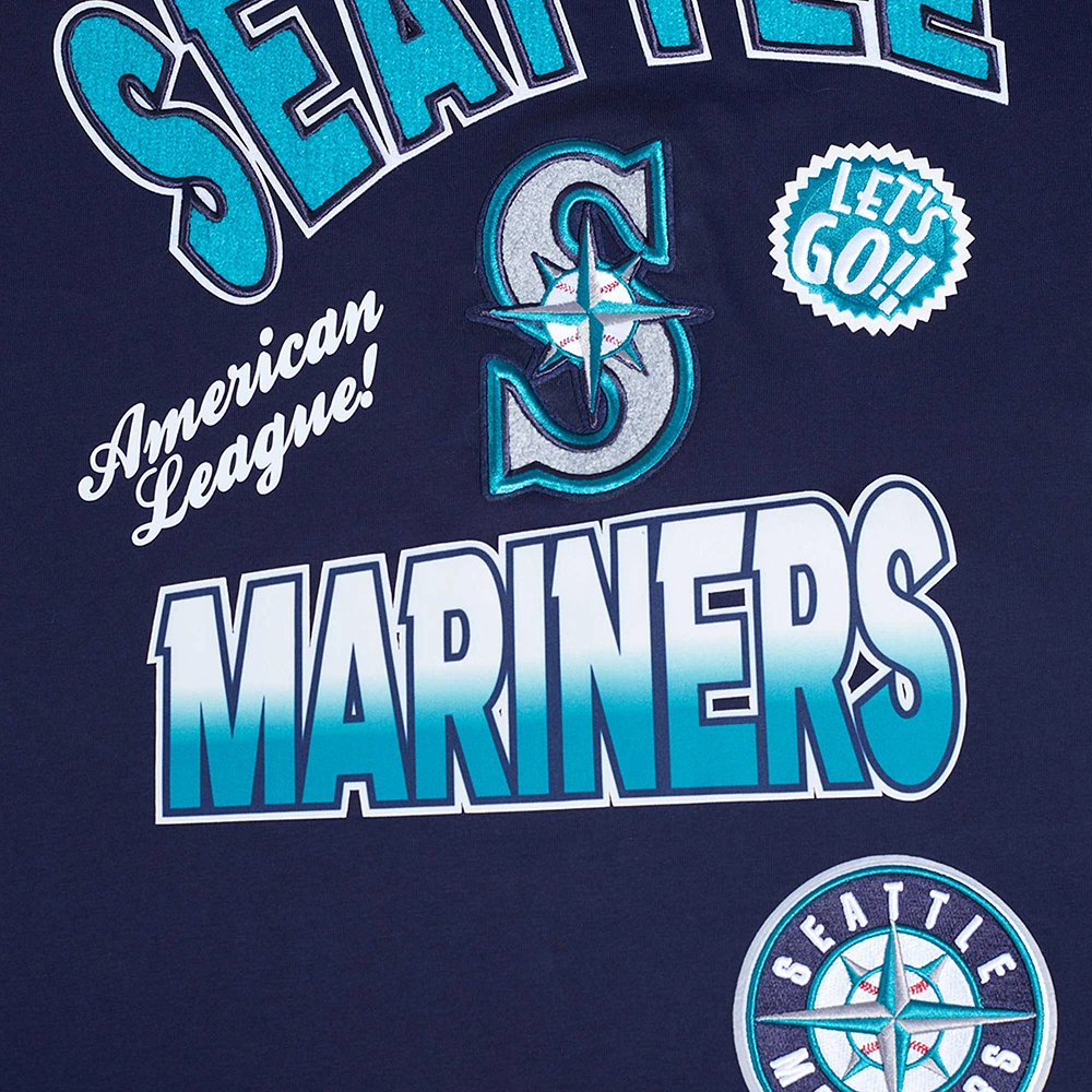 Men's Pro Standard Navy Seattle Mariners Turn It Up Dropped Shoulder T-Shirt