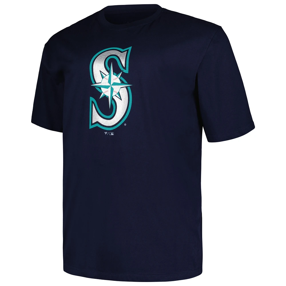 Men's Profile Navy Seattle Mariners Big & Tall #1 Dad T-Shirt