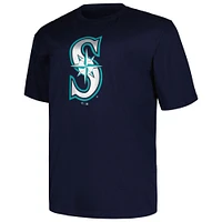 Men's Profile Navy Seattle Mariners Big & Tall #1 Dad T-Shirt