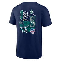 Men's Profile Navy Seattle Mariners Big & Tall Split Zone T-Shirt