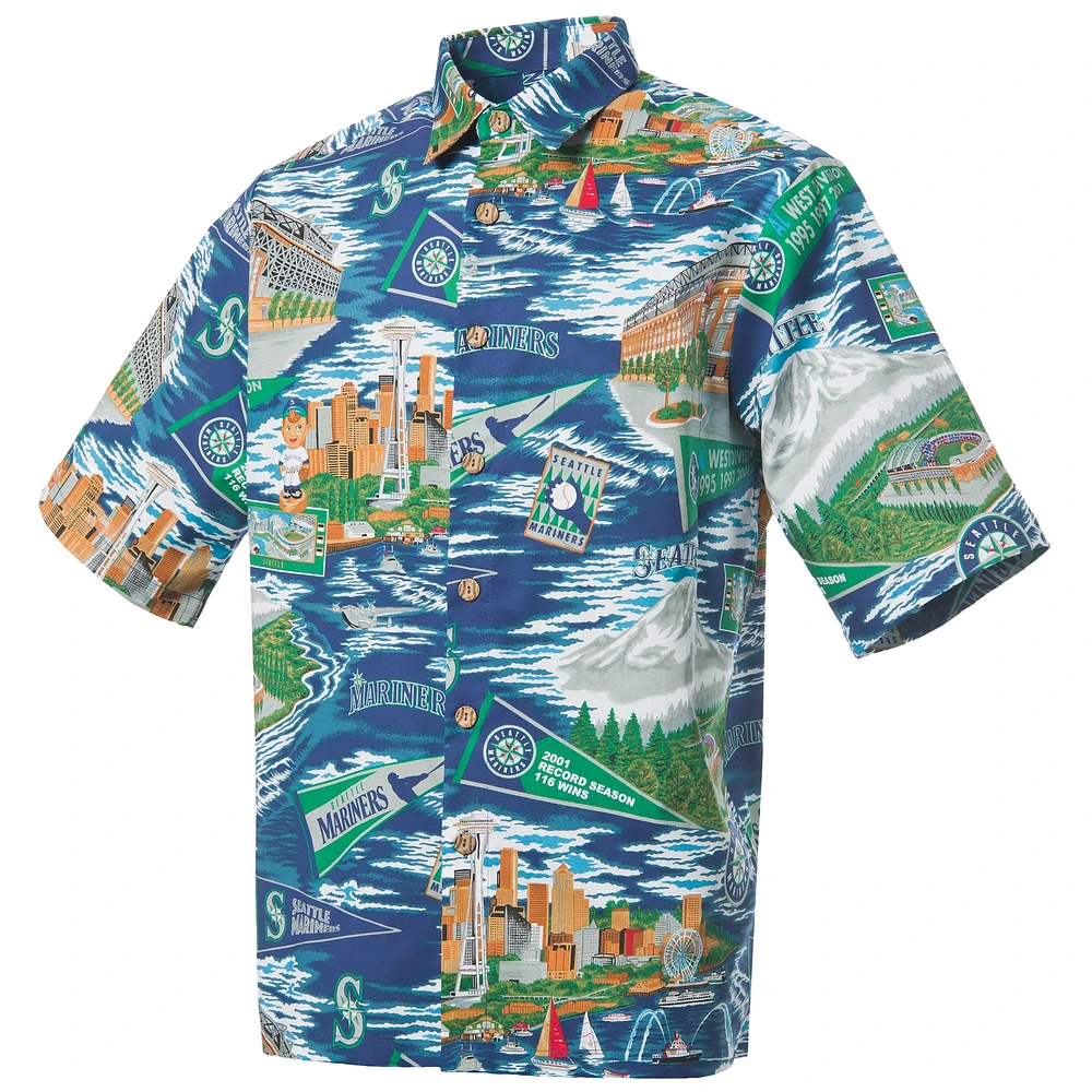 Men's Reyn Spooner White Seattle Mariners Scenic Button-Up Shirt
