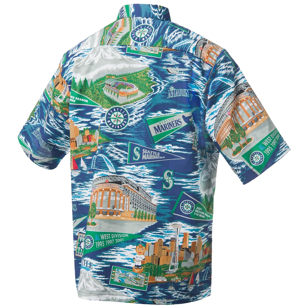 Men's Reyn Spooner White Seattle Mariners Scenic Button-Up Shirt