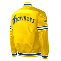 Men's Starter Gold Seattle Mariners Slider Satin Full-Snap Varsity Jacket
