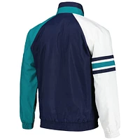 Veste à demi-zip Starter Navy/White Seattle Mariners Elite Raglan pour hommes