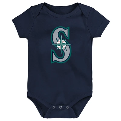 Body à logo de l'équipe principale des Seattle Mariners bleu marine pour nouveau-nés et nourrissons
