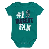 Newborn & Infant Seattle Mariners 3-Pack Fan Pennant Bodysuit Set