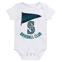 Newborn & Infant Seattle Mariners 3-Pack Fan Pennant Bodysuit Set