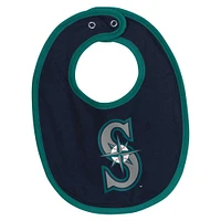 Newborn & Infant White Seattle Mariners Base Hitter Bodysuit, Bib Bootie Set