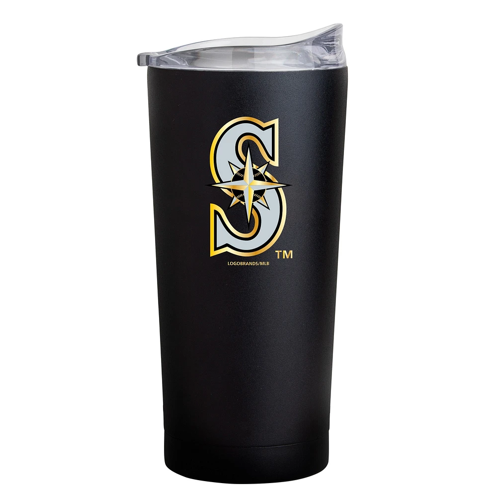 Feuille noire des Mariners de Seattle 20oz. Gobelet à revêtement en poudre