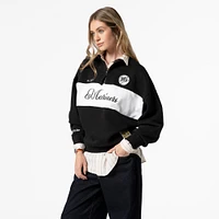 Women's Mitchell & Ness Black Seattle Mariners Cooperstown Collection Quarter-Zip Pullover Top