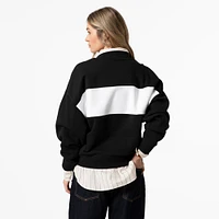 Women's Mitchell & Ness Black Seattle Mariners Cooperstown Collection Quarter-Zip Pullover Top