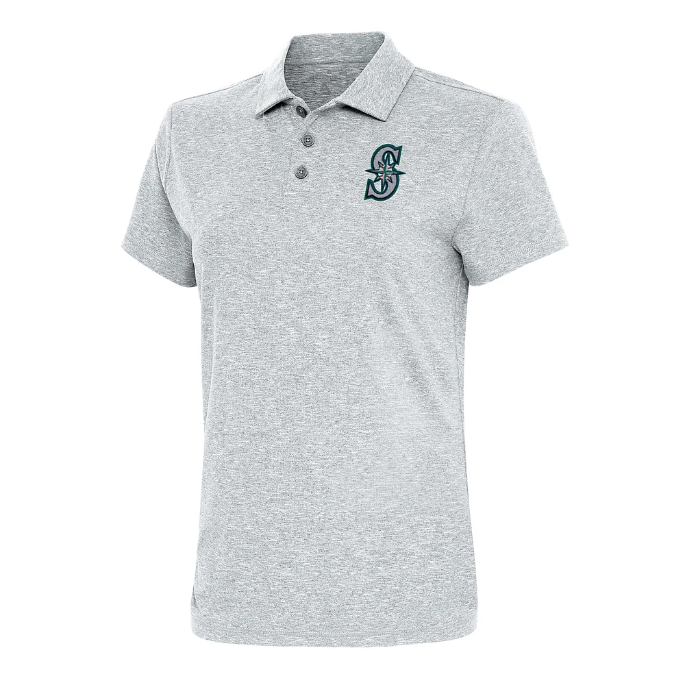 Women's Antigua  Heather Gray Seattle Mariners Motivated Polo