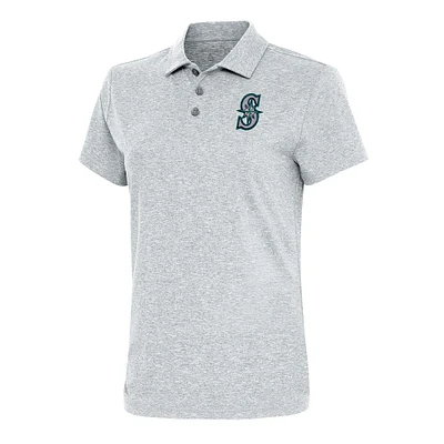 Women's Antigua  Heather Gray Seattle Mariners Motivated Polo