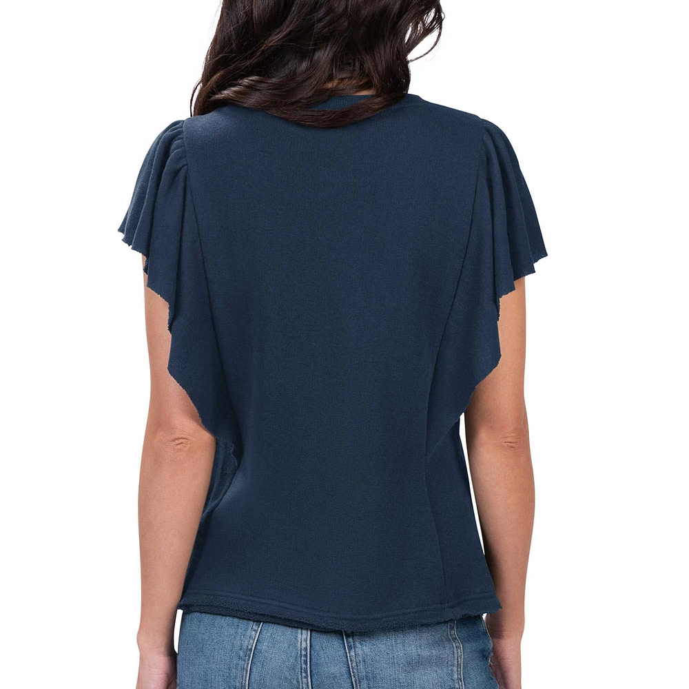 Women's G-III 4Her by Carl Banks Navy Seattle Mariners Crowd Wave T-Shirt