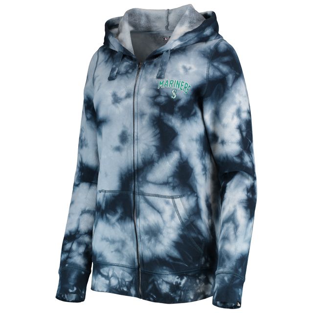 NWE MARINR BLEU FEMME TIE DYE CAPUCHE À FERMETURE ÉCLAIR COMPLÈTE SWTLADZIP