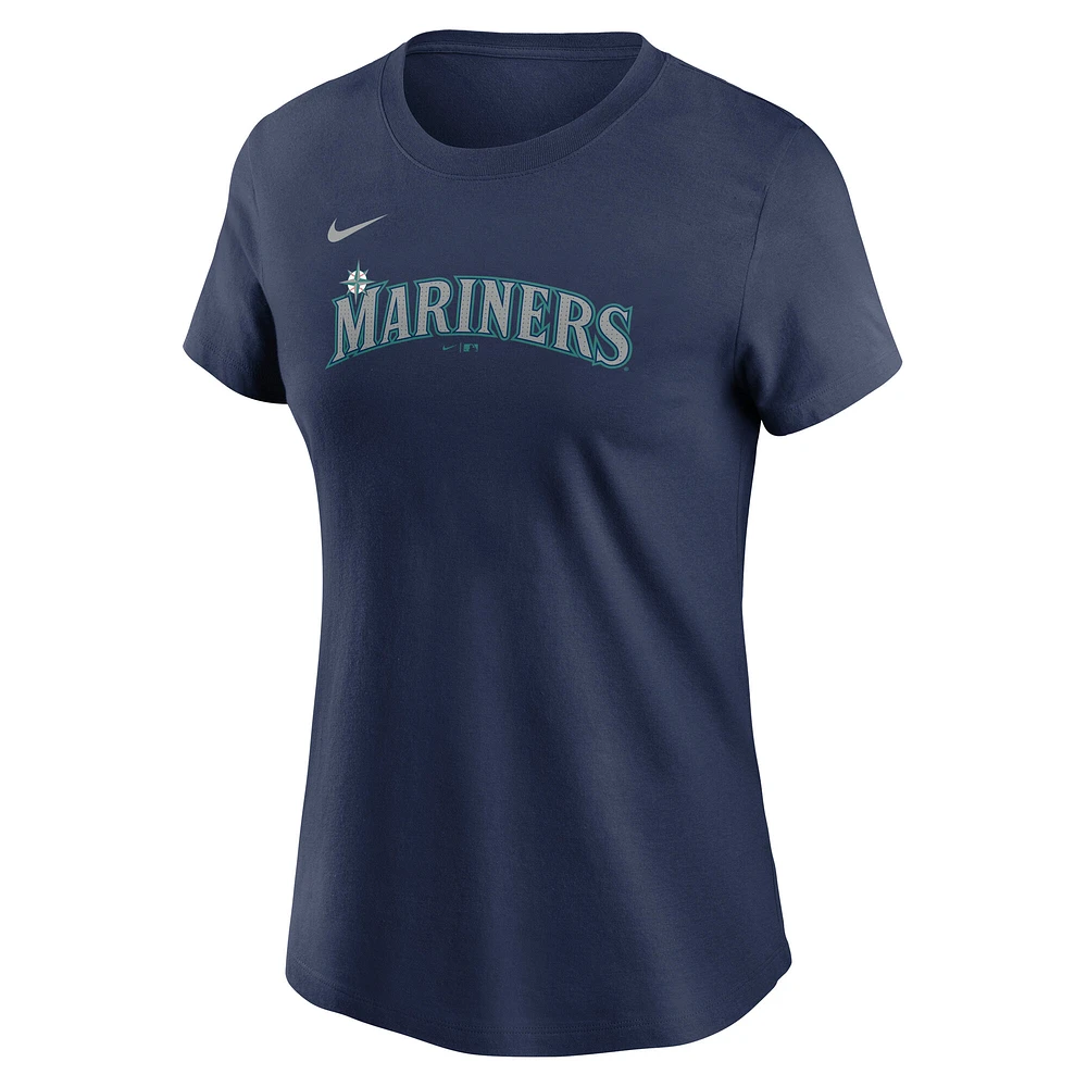 Women's Nike Julio Rodriguez Navy Seattle Mariners Fuse Name & Number T-Shirt