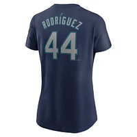Women's Nike Julio Rodriguez Navy Seattle Mariners Fuse Name & Number T-Shirt