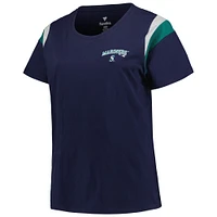 Women's Profile Navy Seattle Mariners Plus Scoop Neck T-Shirt