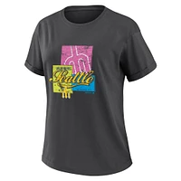 Women's WEAR by Erin Andrews Charcoal Seattle Mariners Domestic Box Color Boyfriend T-Shirt