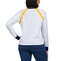 Women's WEAR by Erin Andrews White Seattle Mariners Raglan Long Sleeve T-Shirt