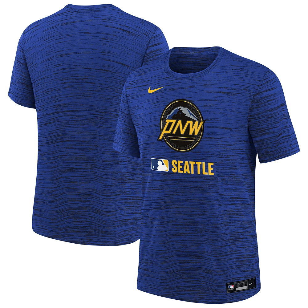 Youth Nike Royal Seattle Mariners Authentic Collection City Connect Velocity Performance T-Shirt